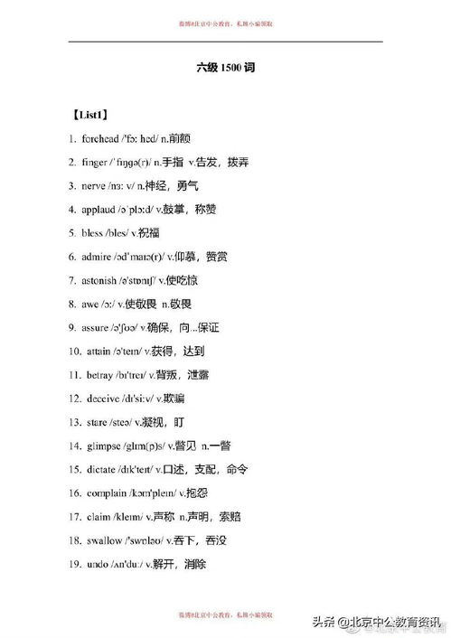 英语六级考试核心词汇参考整理 1500词精要解析（一）